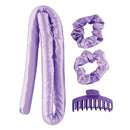 Heatless Roller Set in Purple | 4-Piece Hair Curler Set  | Hair Accessories