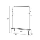 Heavy Duty Clothes Rack 50-Inch Wide Metal Garment Wardrobe Rack-Black