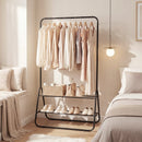 Heavy Duty Clothes Rack with Hanging Rod and Storage Shelves