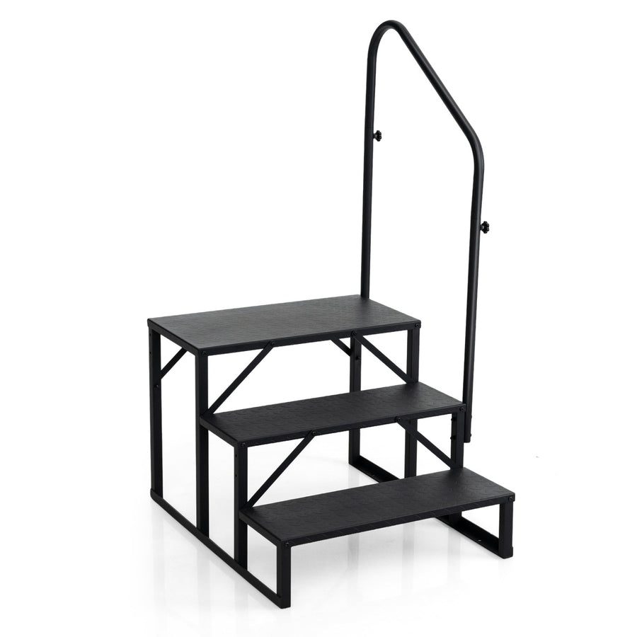 Heavy Duty Hot Tub Stair with Wide Anti-Slip Platforms for Porch and Mobile Home