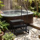 Heavy Duty Hot Tub Stair with Wide Anti-Slip Platforms for Porch and Mobile Home