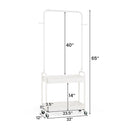 Heavy-Duty Laundry Cart with Hanging Rod and 2 Storage Baskets for Bedroom