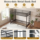 Heavy Duty Metal Bunk Bed Frame with Headboard and Footboard