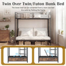 Heavy Duty Metal Bunk Bed Frame with Headboard and Footboard