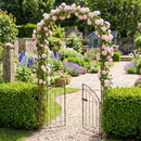 Metal Garden Arch with Gate and Safety Latch - 79" H