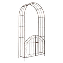 Metal Garden Arch with Gate and Safety Latch - 79" H