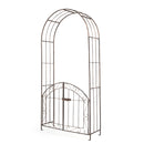 Metal Garden Arch with Gate and Safety Latch - 79" H