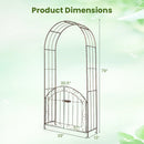 Metal Garden Arch with Gate and Safety Latch - 79" H