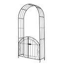 Metal Garden Arch with Gate and Safety Latch - 79" H