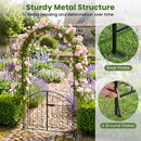 Metal Garden Arch with Gate and Safety Latch - 79" H
