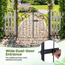 Metal Garden Arch with Gate and Safety Latch - 79" H
