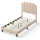 Heavy Duty Upholstered Bed Frame with Rivet Headboard