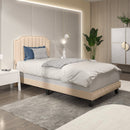 Heavy Duty Upholstered Bed Frame with Rivet Headboard