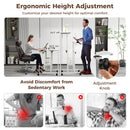 Mobile Standing Desk Height-Adjustable Laptop Cart with Split Top and Hanging Hooks
