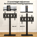 Height Adjustable Floor TV Stand with AV Shelf for 32-70 Inch TVs