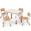 Kids Table and 4 Chairs Set with Adjustable Height