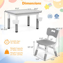 Kids Table and 4 Chairs Set with Adjustable Height
