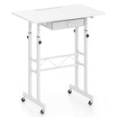 Height Adjustable Standing Desk with Wheels & Drawer
