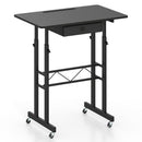 Height Adjustable Standing Desk with Wheels & Drawer
