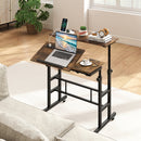Mobile Standing Desk with Power Outlets & Adjustable Height