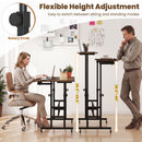 Mobile Standing Desk with Power Outlets & Adjustable Height