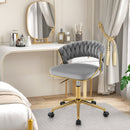 360¬∞ Height Adjustable Swivel Upholstered Desk Computer Chair with Hand-woven Back