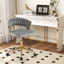 360¬∞ Height Adjustable Swivel Upholstered Desk Computer Chair with Hand-woven Back