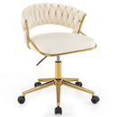 360¬∞ Height Adjustable Swivel Upholstered Desk Computer Chair with Hand-woven Back
