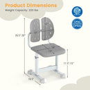 Height-adjustable Kid's Study Chair with Double Back Support and Breathable Seat for 3+ Years Old
