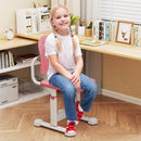 Height-adjustable Kid's Study Chair with Double Back Support and Breathable Seat for 3+ Years Old