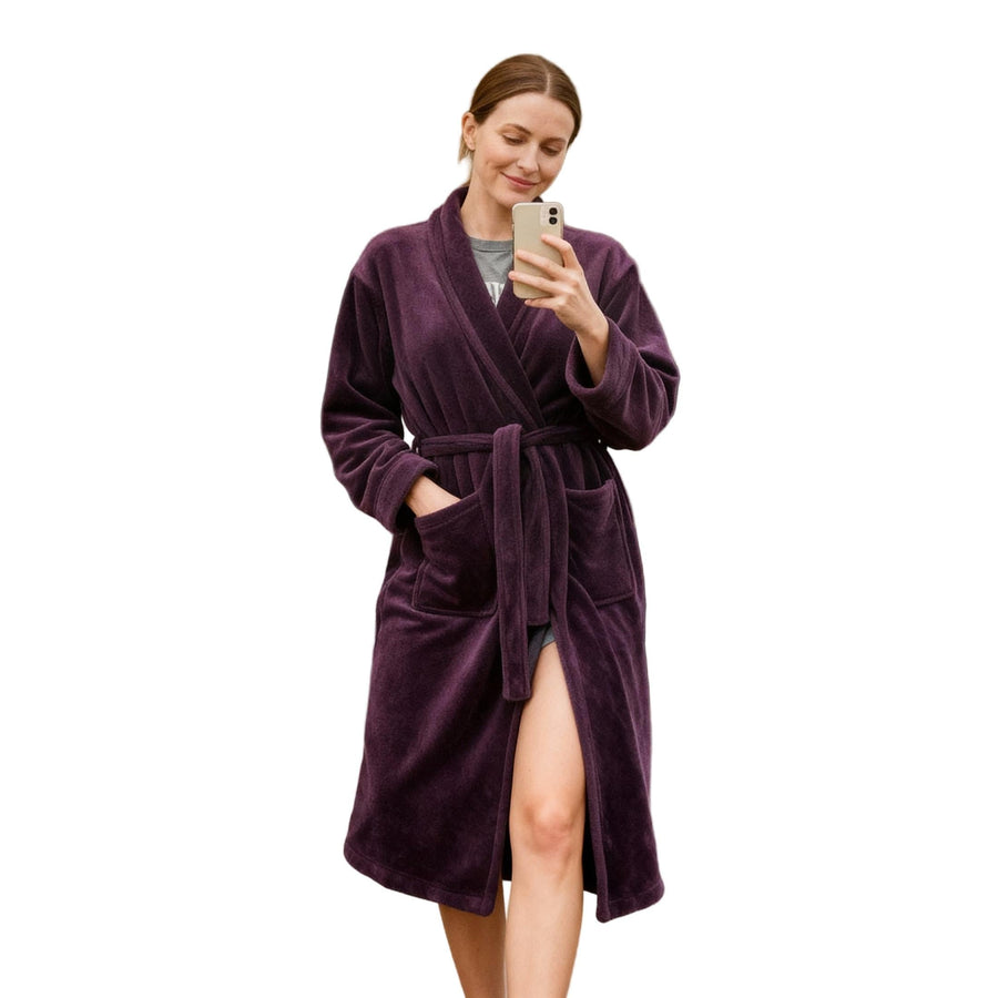 Helena Plush Robe in Purple | Giftable  Luxurious Ultra Soft [Available in S/M - L/XL]