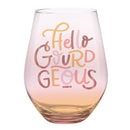 Hello Gourdgeous Jumbo Stemless Wine Glass | 30 Oz. | Holds an Entire Bottle of Wine