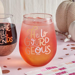 Hello Gourdgeous Jumbo Stemless Wine Glass | 30 Oz. | Holds an Entire Bottle of Wine