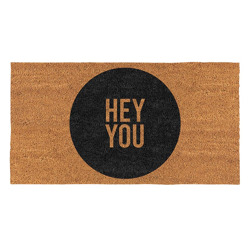 Hey You Large Coir Doormat | Indoor Outdoor Rug | 30