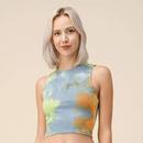 High Neck Tie Dye Crop Tank | Casual Style Knit Cropped Top [Available in Sizes SM-L]