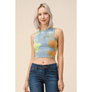 High Neck Tie Dye Crop Tank | Casual Style Knit Cropped Top [Sizes M-L Remaining]