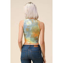 High Neck Tie Dye Crop Tank | Casual Style Knit Cropped Top [Sizes M-L Remaining]