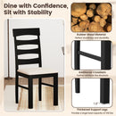 High Back Dining Room Chairs Set of 2 with Padded Seat-Black