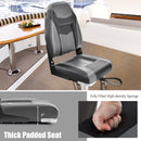 High Back Folding Boat Seats with Black Grey Sponge Cushion and Flexible Hinges