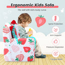 High-density Padding Kids Sofa with Armrest and Extra Pilow-Pink