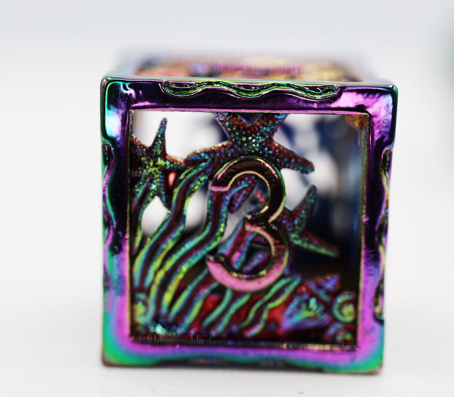 Seascape: Burnt Opal - Hollow Metal RPG Dice Set