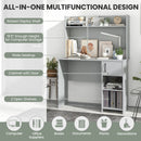 Home Office Desk with Raised Display Shelf and 2 Open Shelves