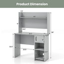 Home Office Desk with Raised Display Shelf and 2 Open Shelves