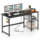 59 Inch Home Office Computer Desk with Removable Storage Shelves