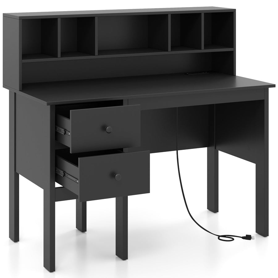 48 Inch Computer Desk with Drawers Power Outlets