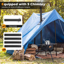 Hot Tent Stove with Chimney Pipes and Foldable Legs for Outdoor Heating