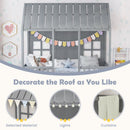Twin Size Bed Frame House Bed with Trundle and 82 Inch Tall Roof