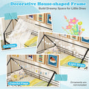 House-shaped Metal Twin Over Twin Low Bunk Bed-Black
