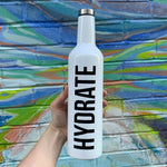 Hydrate Stainless Steel Water or Wine Bottle in White | Holds an Entire Bottle of Wine | 25oz