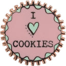 I Heart Cookies Enamel Pin in Pink and Green